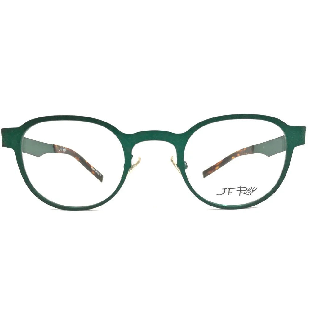 J.F. Rey Eyeglasses Frames JF2600 4949 Matte Green Textured Ribbed 43-25-135